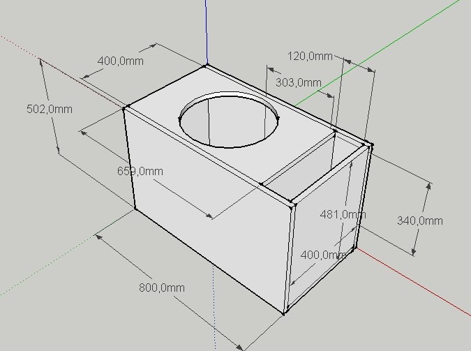 Чертеж короба под 15 сабвуфер на щели