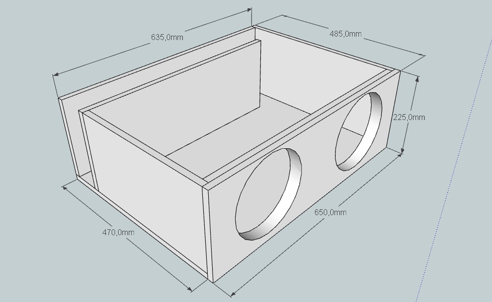 Короб для сабвуфера 8 дюймов на трубе чертеж