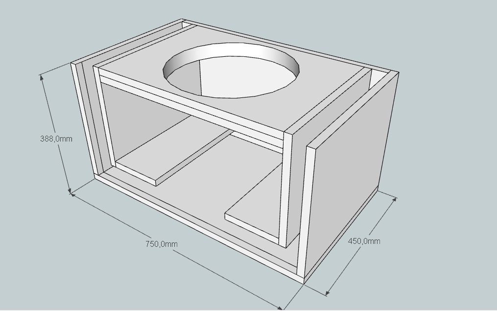Чертеж короба под 10 сабвуфер на щели